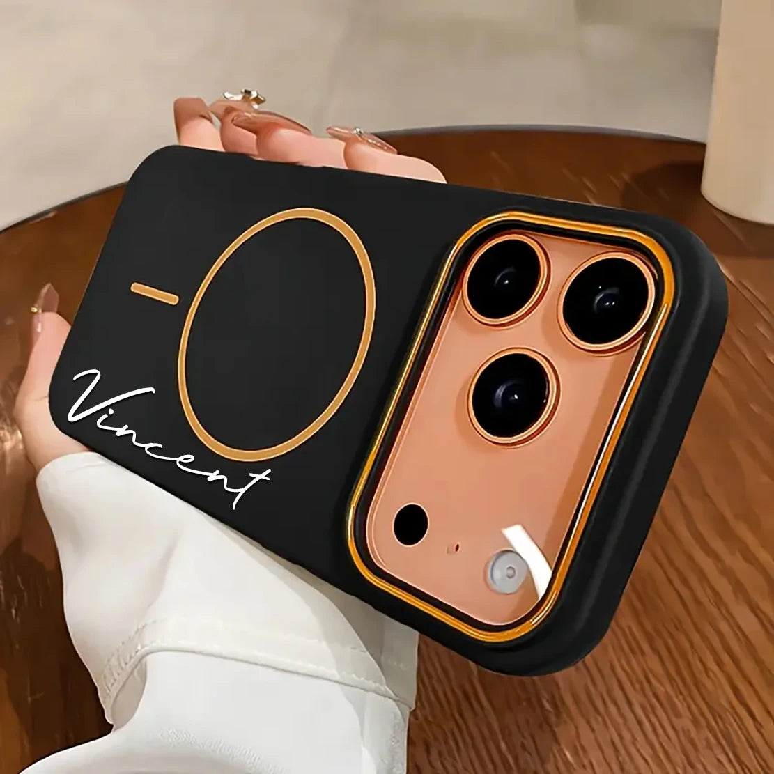 Capa iPhone Magnética Personalizada com Nome — Fosca, Antichoque e Impressão UV