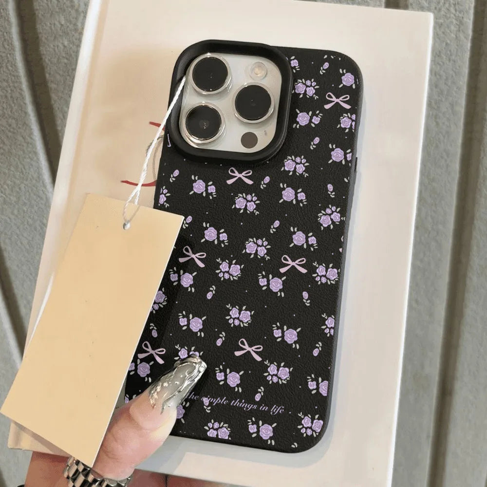 Capa de Silicone com Acabamento em Couro para iPhone — Proteção Antichoque e Design Minimalista