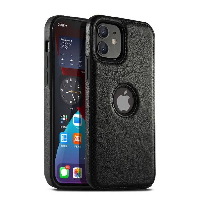 capa de couro preta para iphone