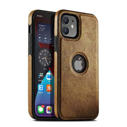 capa de couro marrom para iphone
