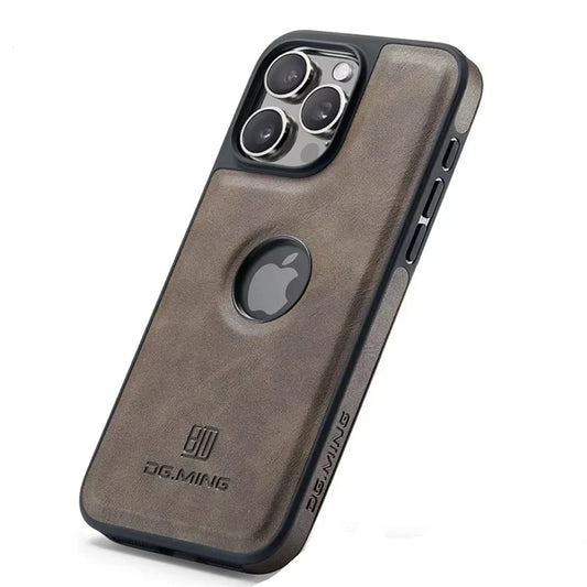 Capa Magnética de Couro para iPhone com Carregamento Sem Fio – Elegância