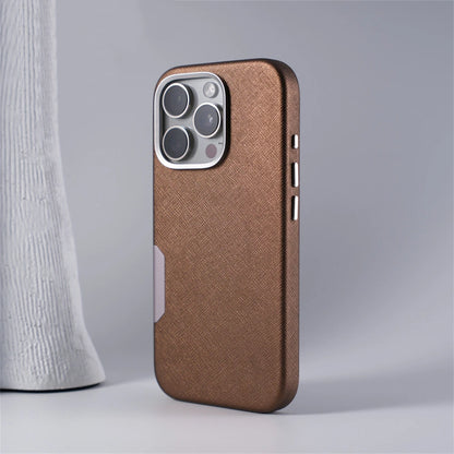 Capa de Couro Executiva com MagSafe e Proteção de Botões para iPhone — Design Business Premium