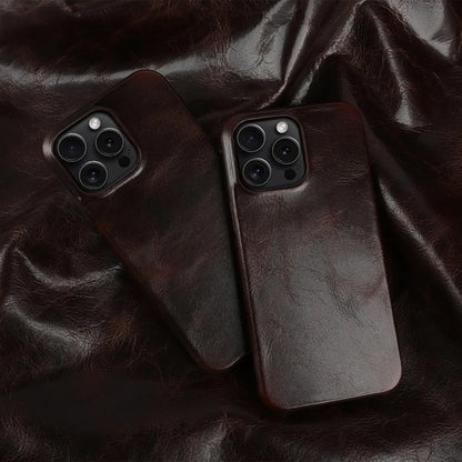Capa para iPhone de Couro Legítimo - Proteção Traseira Antichoque Impermeável