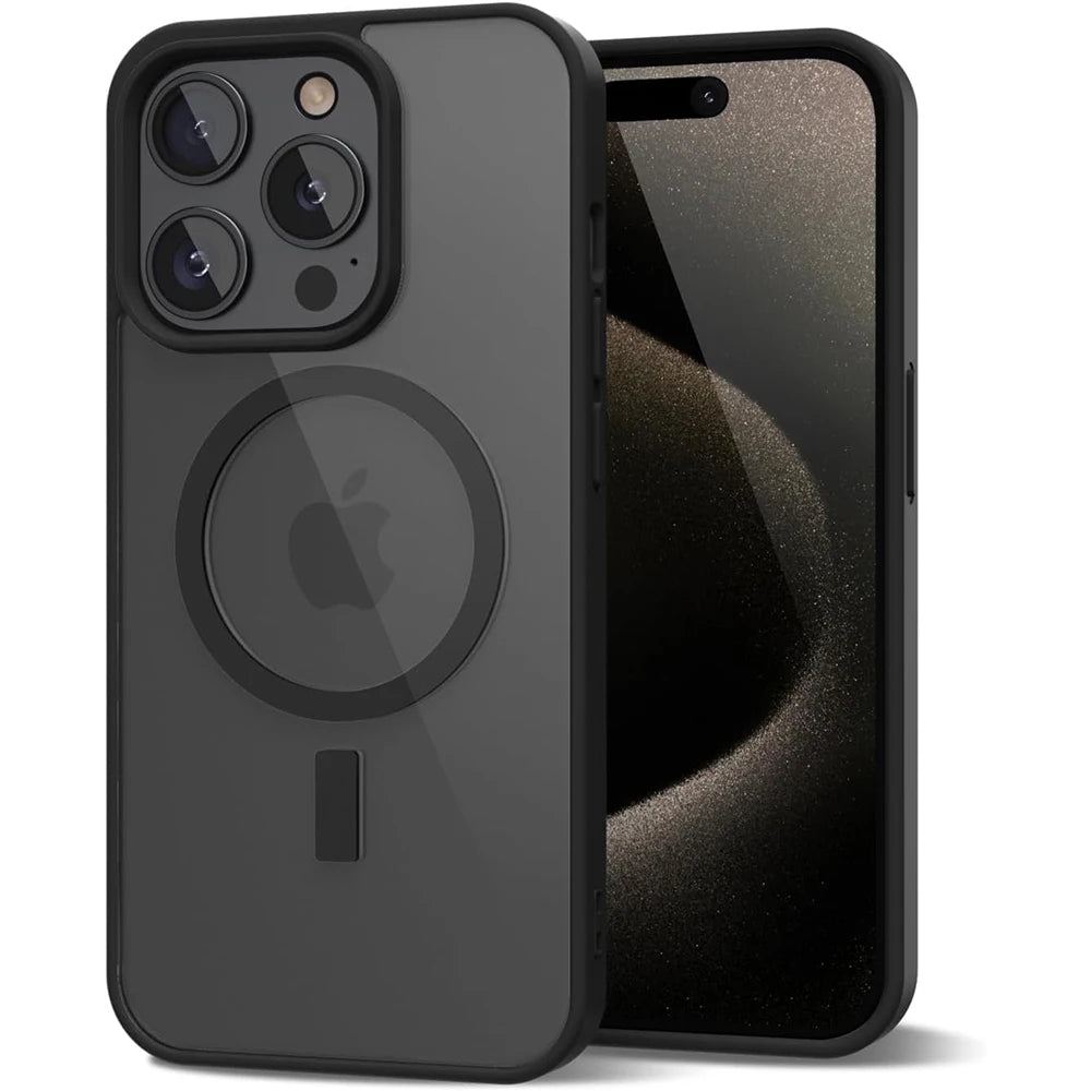 Capa Transparente Antiamarelamento com MagSafe para iPhone — Proteção Híbrida e Carregamento Magnético