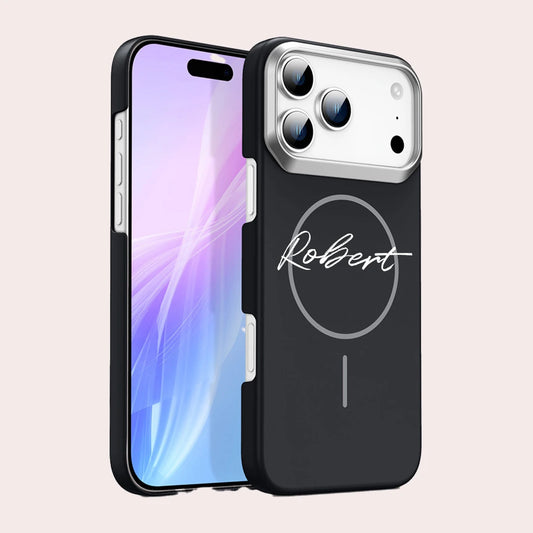 Capa Iphone Personalizada com Nome — Magnética, Antichoque e Compatível com Carregamento Sem Fio