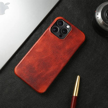 Capa para iPhone de Couro Legítimo - Proteção Traseira Antichoque Impermeável