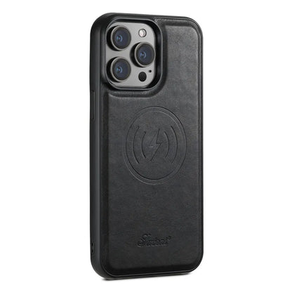 Carteira Magnética Destacável 2 em 1 com Capa de Couro para iPhone – Resistente a Impactos