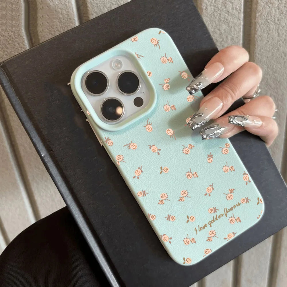 Capa de Silicone com Acabamento em Couro para iPhone — Proteção Antichoque e Design Minimalista