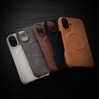 Capa de Couro Premium com MagSafe para iPhone — Toque Macio, Proteção Antichoque e Carregamento Magnético
