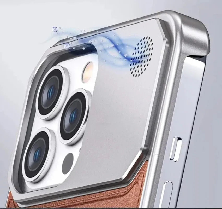 Capa Aromática de Couro Premium com MagSafe para iPhone — Design Sem Bordas e Proteção Magnética