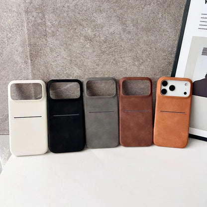 Capa Carteira de Couro Premium com Porta-Cartão para iPhone — Proteção Antichoque e Design Elegante
