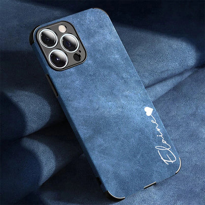 Capa Nome Personalizado de Couro Genuíno para Iphone - Resistente a Impactos