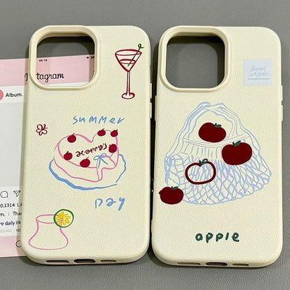 Capa de Silicone com Acabamento em Couro para iPhone — Proteção Antichoque e Design Minimalista