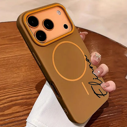 Capa iPhone Magnética Personalizada com Nome — Fosca, Antichoque e Impressão UV