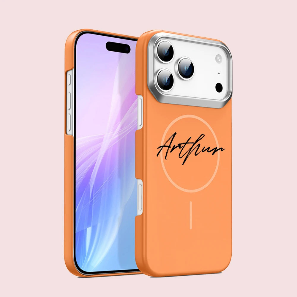Capa Iphone Personalizada com Nome — Magnética, Antichoque e Compatível com Carregamento Sem Fio