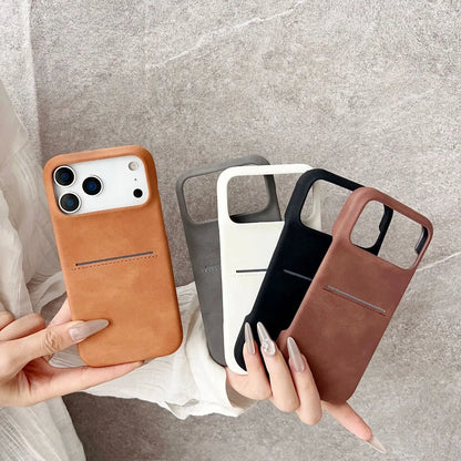 Capa Carteira de Couro Premium com Porta-Cartão para iPhone — Proteção Antichoque e Design Elegante