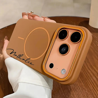 Capa iPhone Magnética Personalizada com Nome — Fosca, Antichoque e Impressão UV