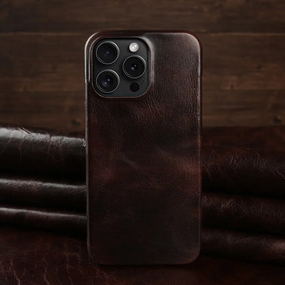 Capa para iPhone de Couro Legítimo - Proteção Traseira Antichoque Impermeável