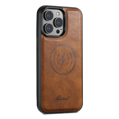 Carteira Magnética Destacável 2 em 1 com Capa de Couro para iPhone – Resistente a Impactos