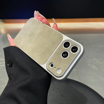 Capa de Couro Premium com Proteção de Câmera Deslizante para iPhone — Segurança e Design Elegante