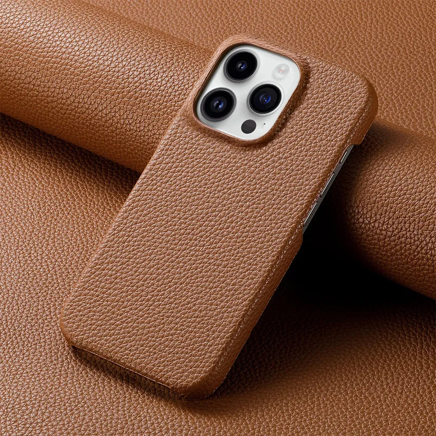 Capinha de Couro Texturizada para Iphone Executivo - Alto Relevo
