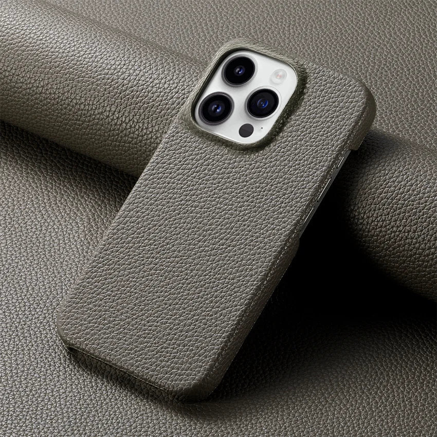 Capinha de Couro Texturizada para Iphone Executivo - Alto Relevo