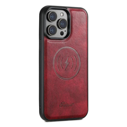 Carteira Magnética Destacável 2 em 1 com Capa de Couro para iPhone – Resistente a Impactos