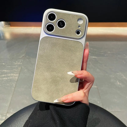Capa de Couro Premium com Proteção de Câmera Deslizante para iPhone — Segurança e Design Elegante