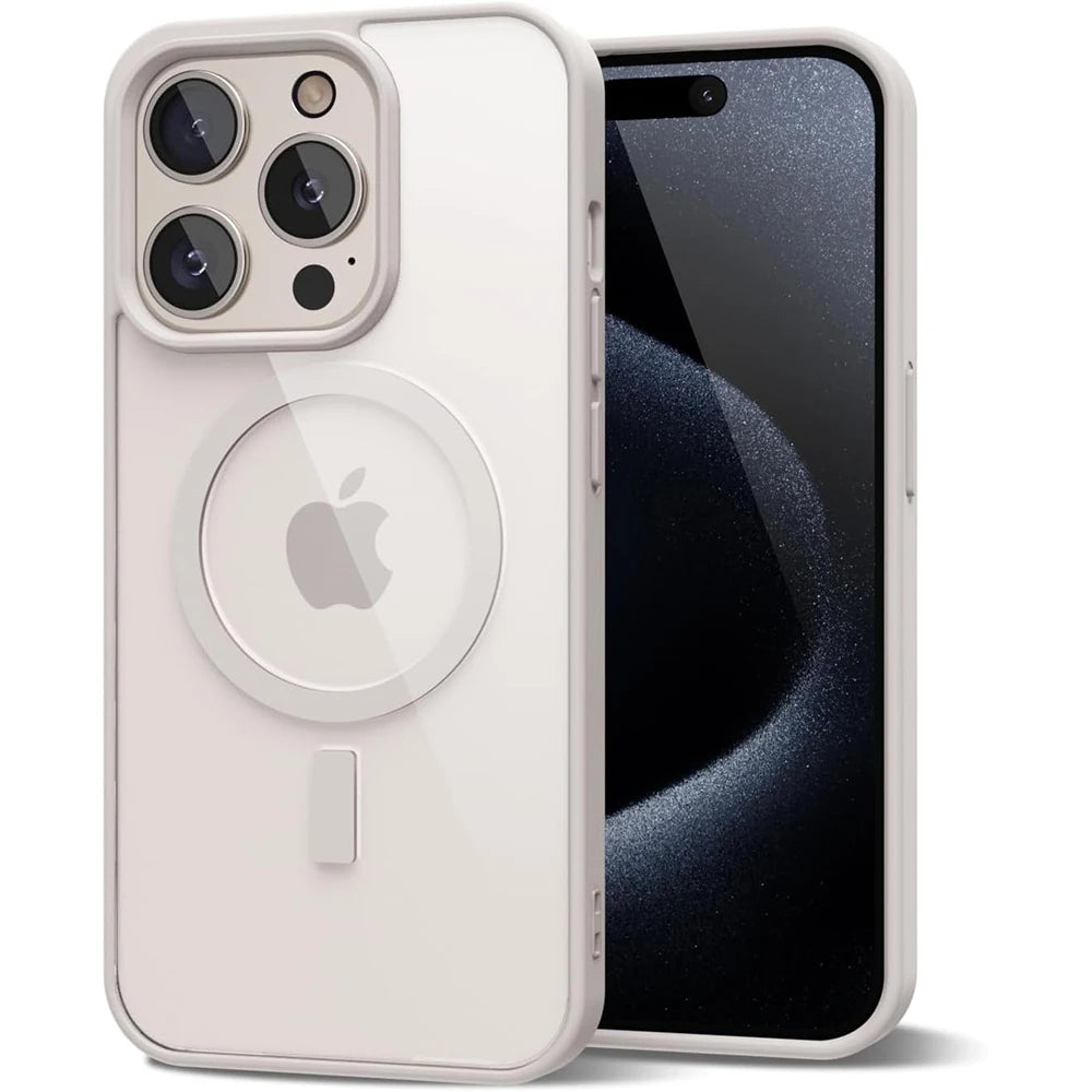 Capa Transparente Antiamarelamento com MagSafe para iPhone — Proteção Híbrida e Carregamento Magnético