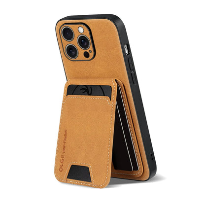 Capa Carteira de Couro Premium 2 em 1 com Porta-Cartões para iPhone — Design Ultrafino e Proteção Elegante