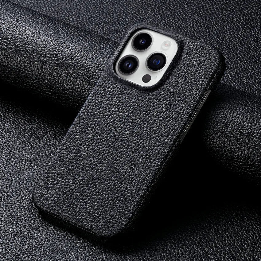 Capinha de Couro Texturizada para Iphone Executivo - Alto Relevo