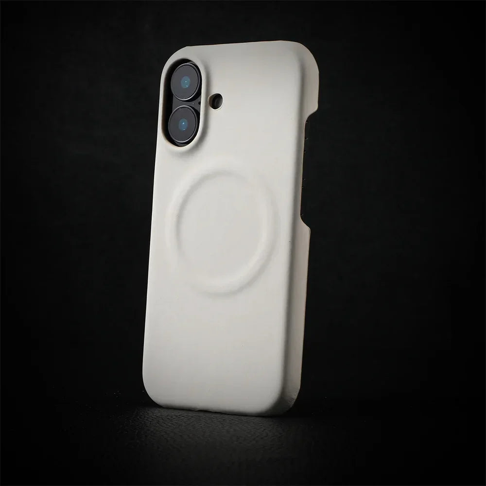 Capa de Couro Premium com MagSafe para iPhone — Toque Macio, Proteção Antichoque e Carregamento Magnético