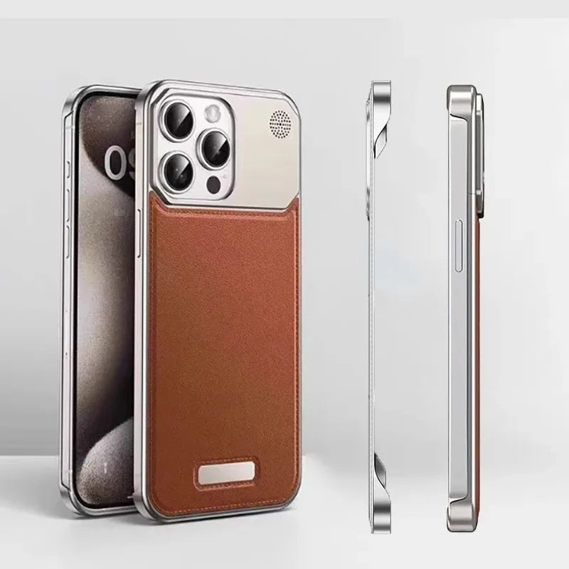 Capa Aromática de Couro Premium com MagSafe para iPhone — Design Sem Bordas e Proteção Magnética