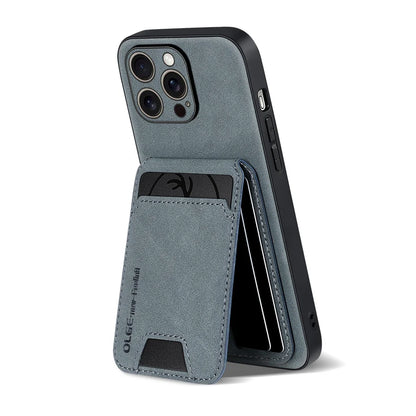 Capa Carteira de Couro Premium 2 em 1 com Porta-Cartões para iPhone — Design Ultrafino e Proteção Elegante