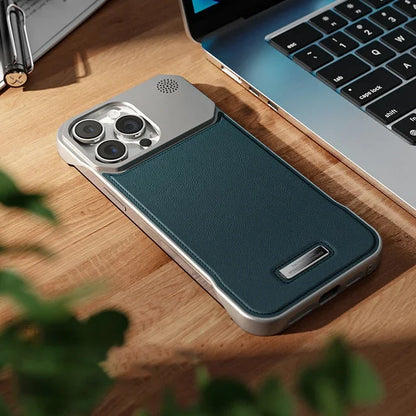 Capa Aromática de Couro Premium com MagSafe para iPhone — Design Sem Bordas e Proteção Magnética