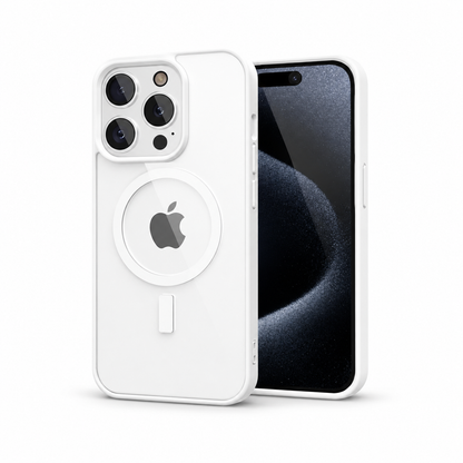 Capa Transparente Antiamarelamento com MagSafe para iPhone — Proteção Híbrida e Carregamento Magnético