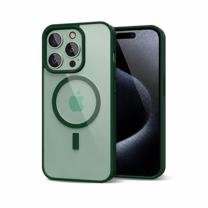 Capa Transparente Antiamarelamento com MagSafe para iPhone — Proteção Híbrida e Carregamento Magnético